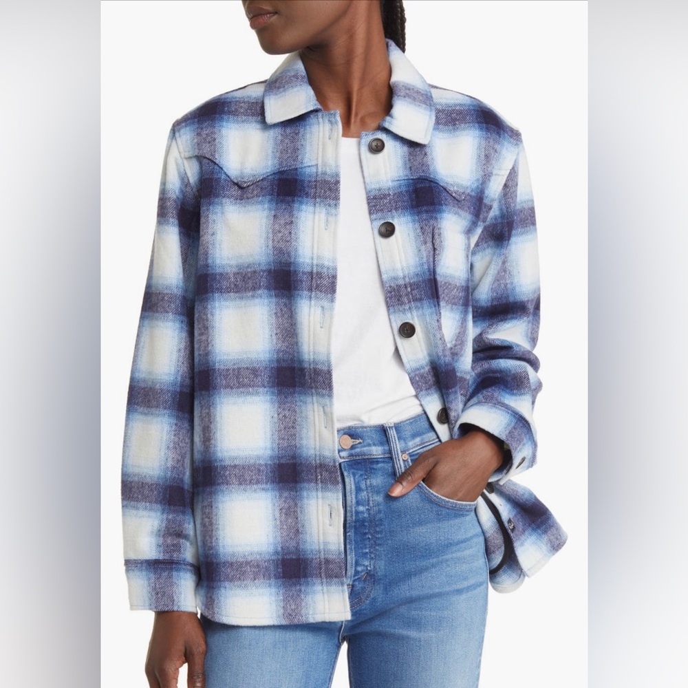 Rails “Tripp” Blue and White Plaid Flannel Shirt